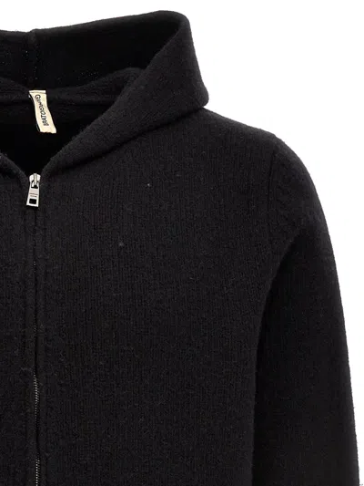 Shop Giorgio Brato Destroyed Details Hooded Cardigan In Black