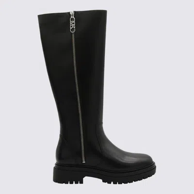 Shop Michael Kors Black Leather Regan Boots