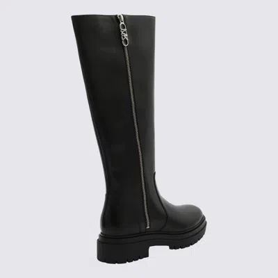 Shop Michael Kors Black Leather Regan Boots