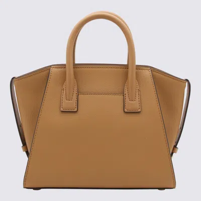 Shop Michael Kors Sand Leather Avril Top Handle Bag