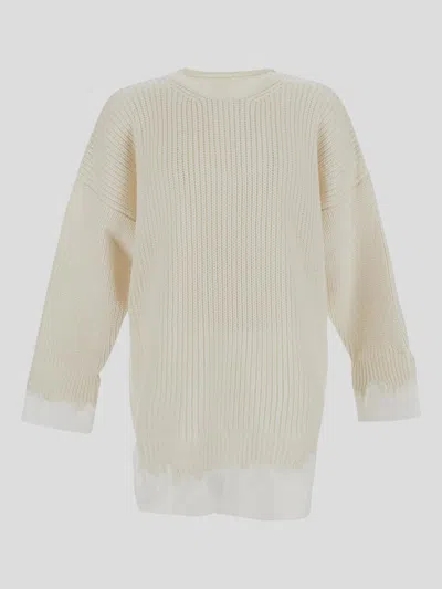 Shop Mm6 Maison Margiela Sweaters In White
