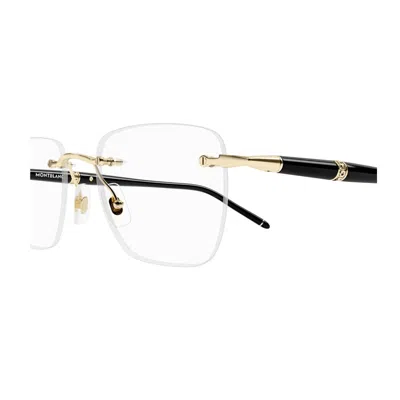Shop Montblanc Mb0346o Linea Meisterstück Eyeglasses In 001 Black/gold