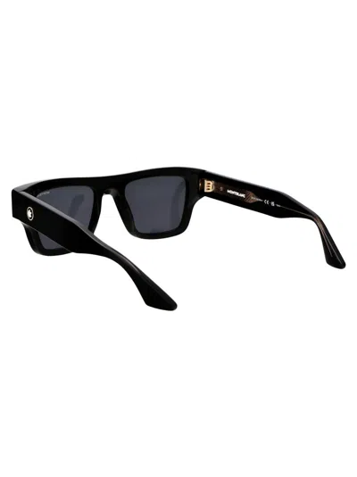 Shop Montblanc Sunglasses In 001 Black Black Smoke