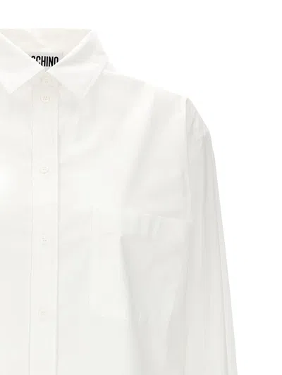 Shop Moschino Poplin Shirt In White