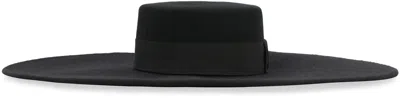 Shop Nina Ricci Wide Brim Hat In Black