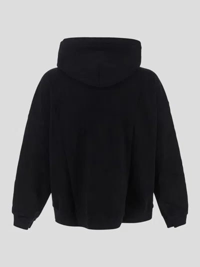 Shop Palm Angels Pa Monogram Hooded Sweatshirt In Black Off White