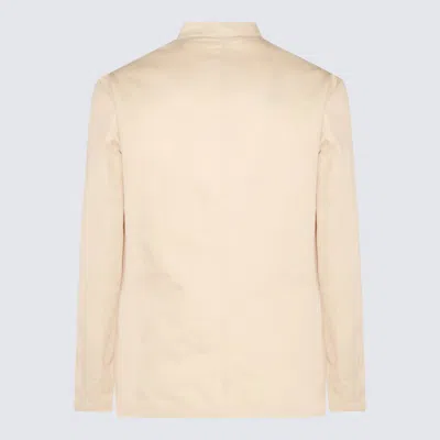 Shop Pt Torino White Cotton Casual Jacket In Cream