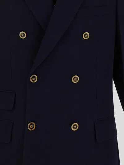 Shop Versace Jackets In Navyblue