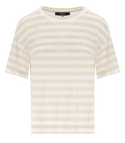 Shop Weekend Max Mara Falla Ivory Striped T-shirt