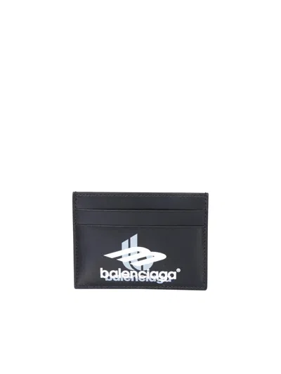 Shop Balenciaga Logo Printed Cardholder In Black