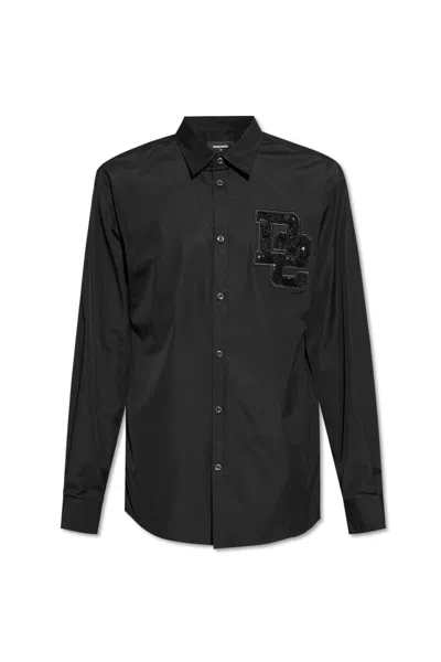 Shop Dsquared2 Appliqu Shirt In Black