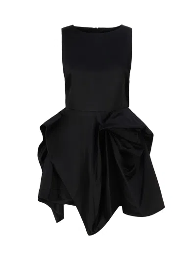 Shop Jw Anderson J.w. Anderson Short Sleeveless Draped Dress In Black