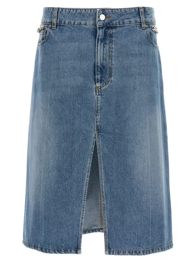 Shop Stella Mccartney Falabella Skirt In Blu