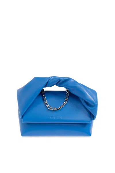 Shop Jw Anderson J.w. Anderson Twister Medium Top Handle Bag In Blue