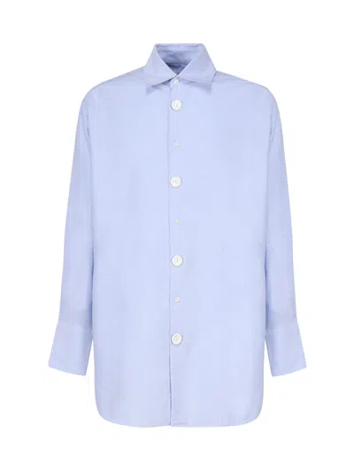 Shop Jw Anderson J.w. Anderson Shirt With Anchor Embroidery In Light Blue