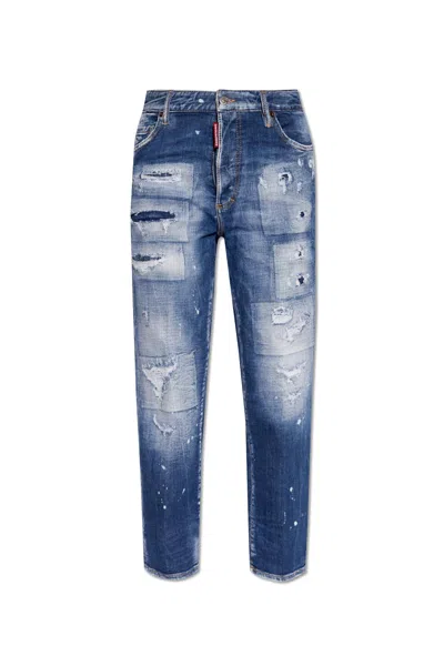 Shop Dsquared2 Boston Jeans In Navy