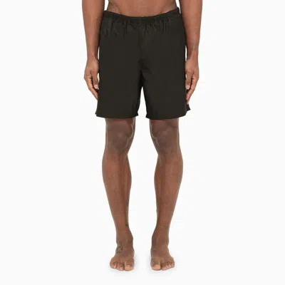 Shop Prada Black Re-nylon Swim Shorts In Nero