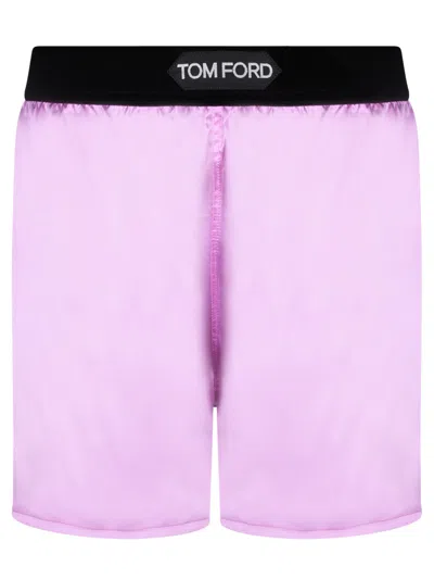 Shop Tom Ford Lilac Pajama Shorts In Pink