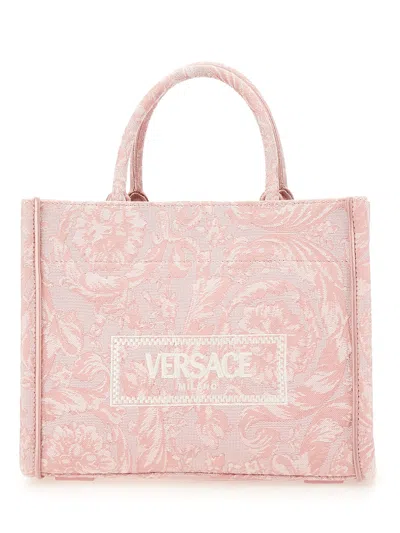 Shop Versace Shopper Bag Athena Small In Rosa
