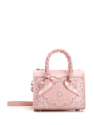Shop Amiri Bandana Micro Triangle Handbag In Rose