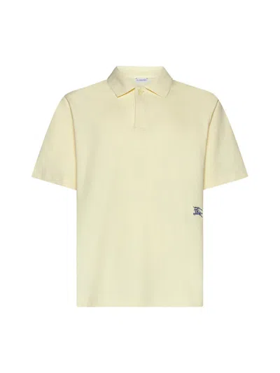 Shop Burberry Logo Embroidered Polo Shirt In Sherbet