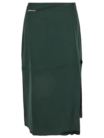 Shop Jacquemus La Jupe Notte Skirt In Verde