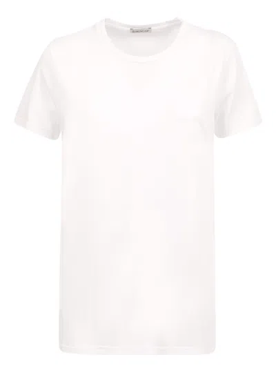 Shop Moncler Basic T-shirt Enriched By The Iconic Logo By  In White