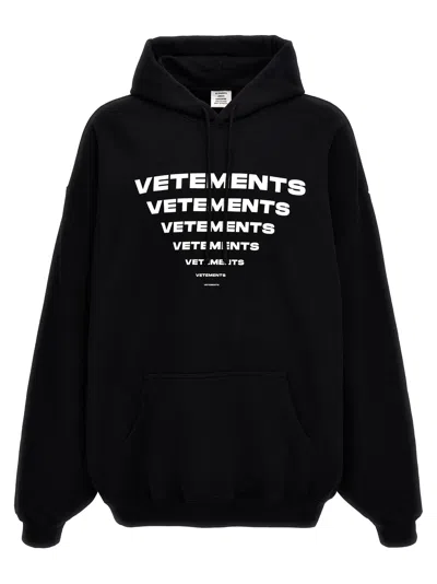 Shop Vetements Pyramid Logo Hoodie In White/black