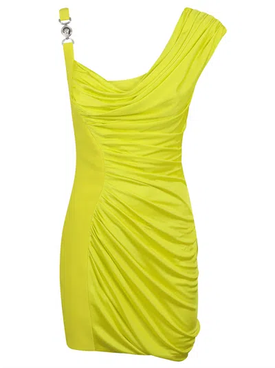 Shop Versace Cocktail Dress In Yellow