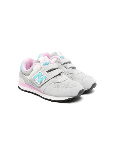 Shop New Balance Grey 574 Suede Sneakers