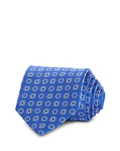 Shop David Donahue Circle Medallion Silk Classic Tie In Blue