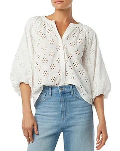 Shop Joe's Jeans The Andie Cotton Eyelet Top In Optic White