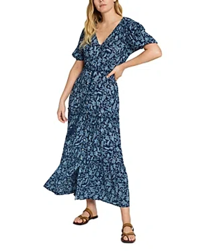 Shop Faherty Orinda Printed Maxi Dress In Blue Esna