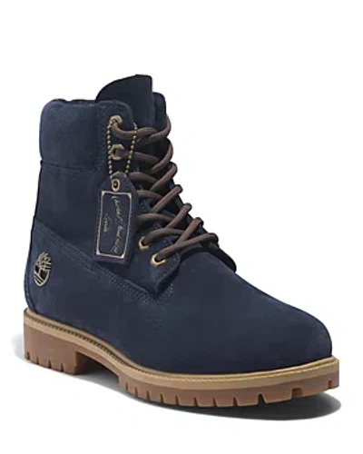 Shop Timberland Men's C.f. Stead Indigo Suede Heritage 6 Boots In Dark Blue
