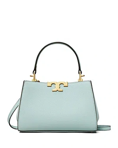 Shop Tory Burch Mini Eleanor Pebbled Leather Satchel In Sky/gold