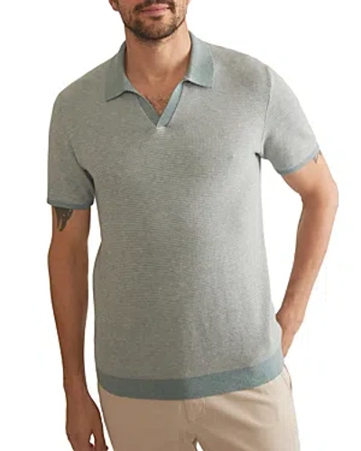 Shop Marine Layer Liam Short Sleeve Sweater Polo In Topaz/vapor
