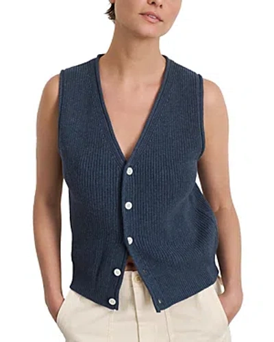 Shop Alex Mill Eldridge Button Front Sweater Vest In Navy
