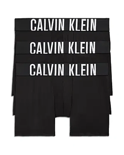 Shop Calvin Klein Intense Power Logo Waistband Micro Boxer Briefs, Pack Of 3 In Ub1 Black/