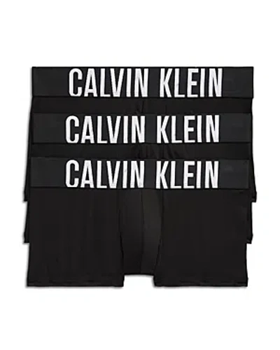 Shop Calvin Klein Intense Power Logo Waistband Micro Low Rise Trunks, Pack Of 3 In Ub1 Black/