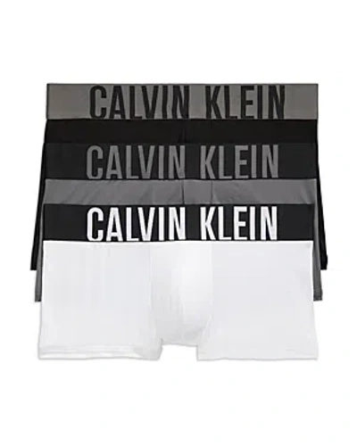 Shop Calvin Klein Intense Power Logo Waistband Micro Low Rise Trunks, Pack Of 3 In 549 Black/