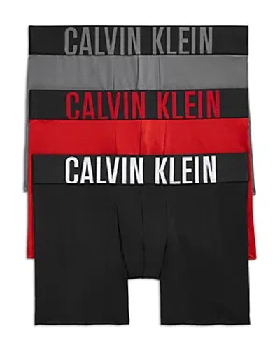 Shop Calvin Klein Intense Power Logo Waistband Micro Boxer Briefs, Pack Of 3 In Lxo Black/