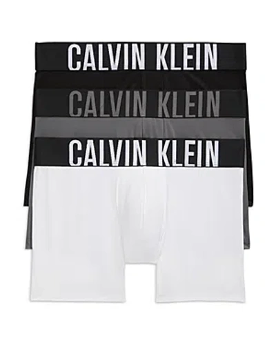 Shop Calvin Klein Intense Power Logo Waistband Micro Boxer Briefs, Pack Of 3 In 549 Black/