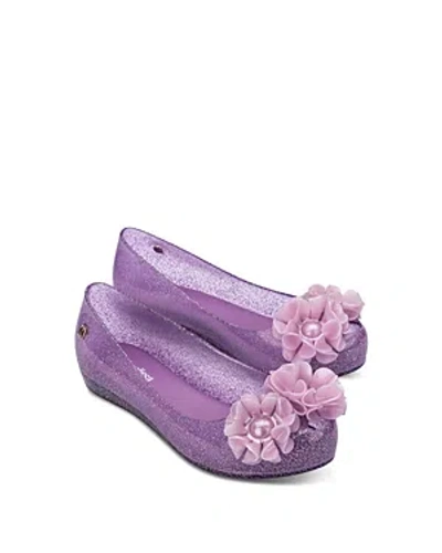 Shop Mini Melissa Girls' Ultragirl Springtime Ballet Flats - Toddler, Little Kid, Big Kid In Glitter Lilac