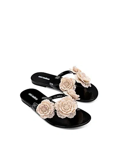 Shop Mini Melissa Girls' Harmonic Springtime Sandals - Toddler, Little Kid, Big Kid In Beige/black