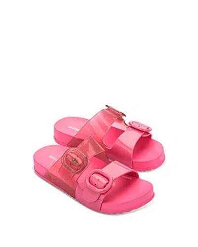 Shop Mini Melissa Girls' Cozy Slides - Toddler, Little Kid, Big Kid In Pink/glitter