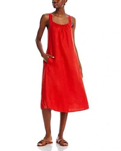 Shop Eileen Fisher Linen Sleeveless Cami Dress In Flame