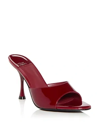 Shop Jeffrey Campbell Women's Agent High Heel Slide Sandals In Cherry Red Patent