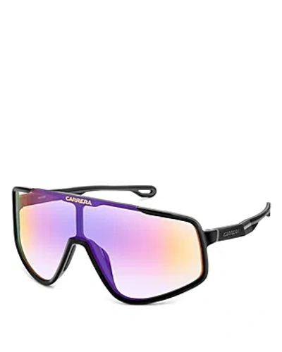 Shop Carrera Shield Sunglasses, 99mm In Black/purple Mirrored Gradient