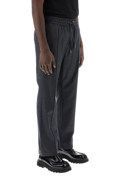 Shop Dolce & Gabbana Flannel Trousers For Men In Grey