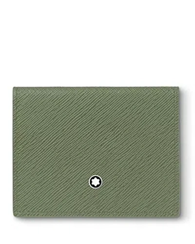 Shop Montblanc Sartorial 4cc Leather Mini Wallet In Green